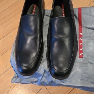 Prada Men's Black Leather Loafers